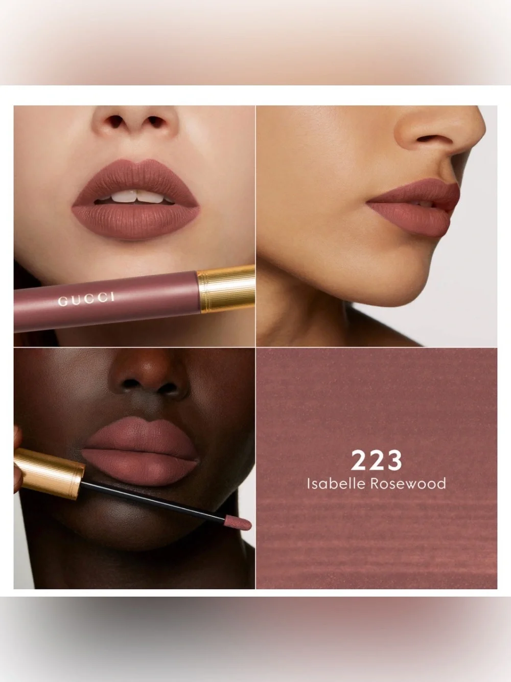Gucci Liquid Matte  – Transfer Proof Lip color in Isabel Rosewood